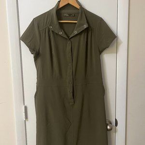 Prana stretch micro fiber dress — Large — Olive Green